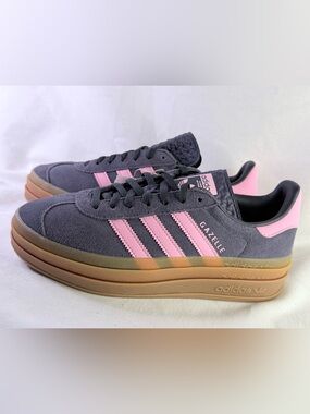 adidas Gazelle Bold Kids Shoes Aurora Onix / Bliss Pink / Carbon New Size 7